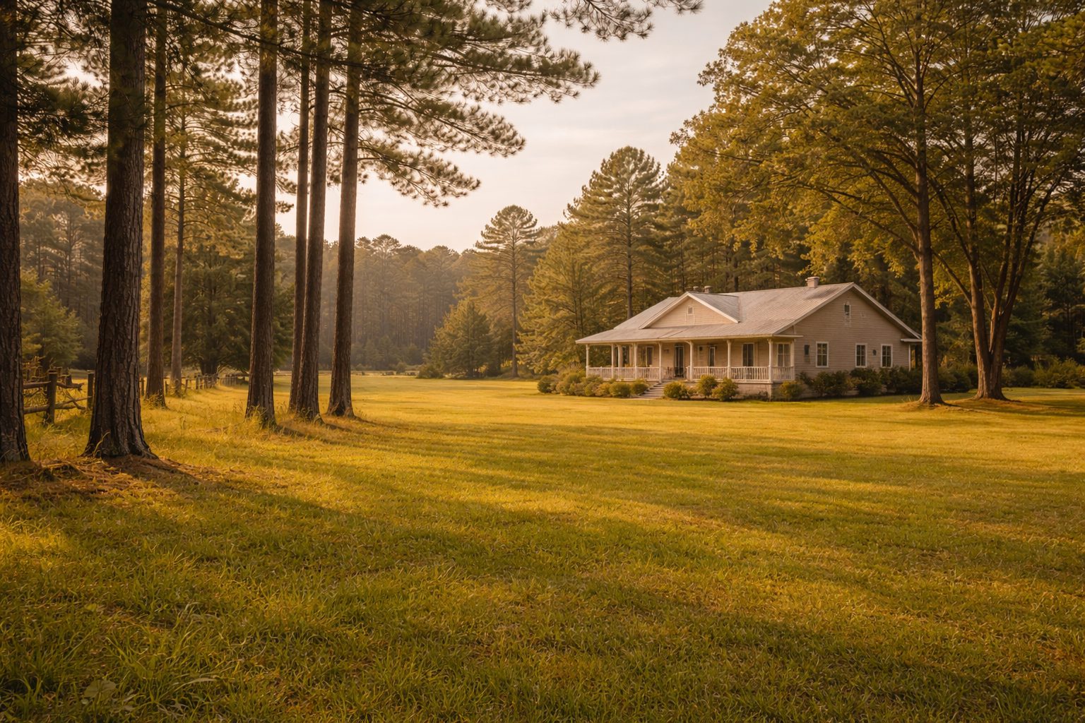 Country living home in Northwest Florida with pine trees